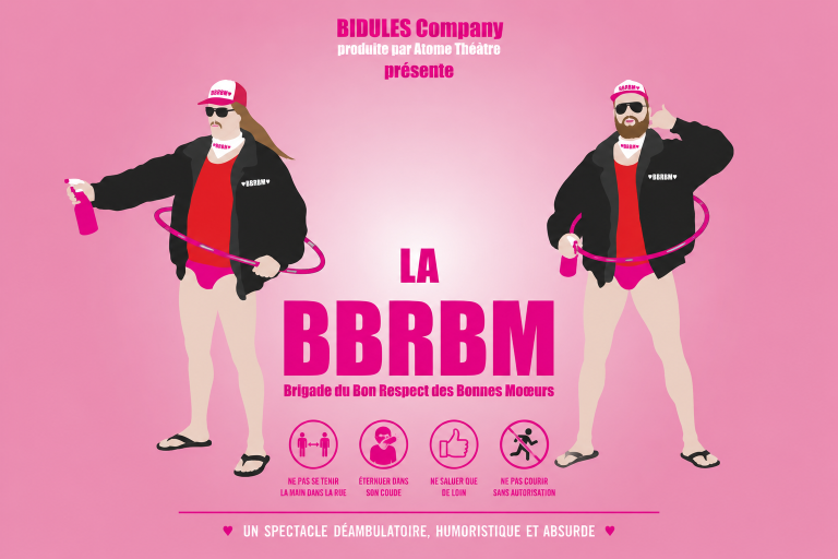 Affiche de la déambulation clownesque BBRBM de la Bidules Company